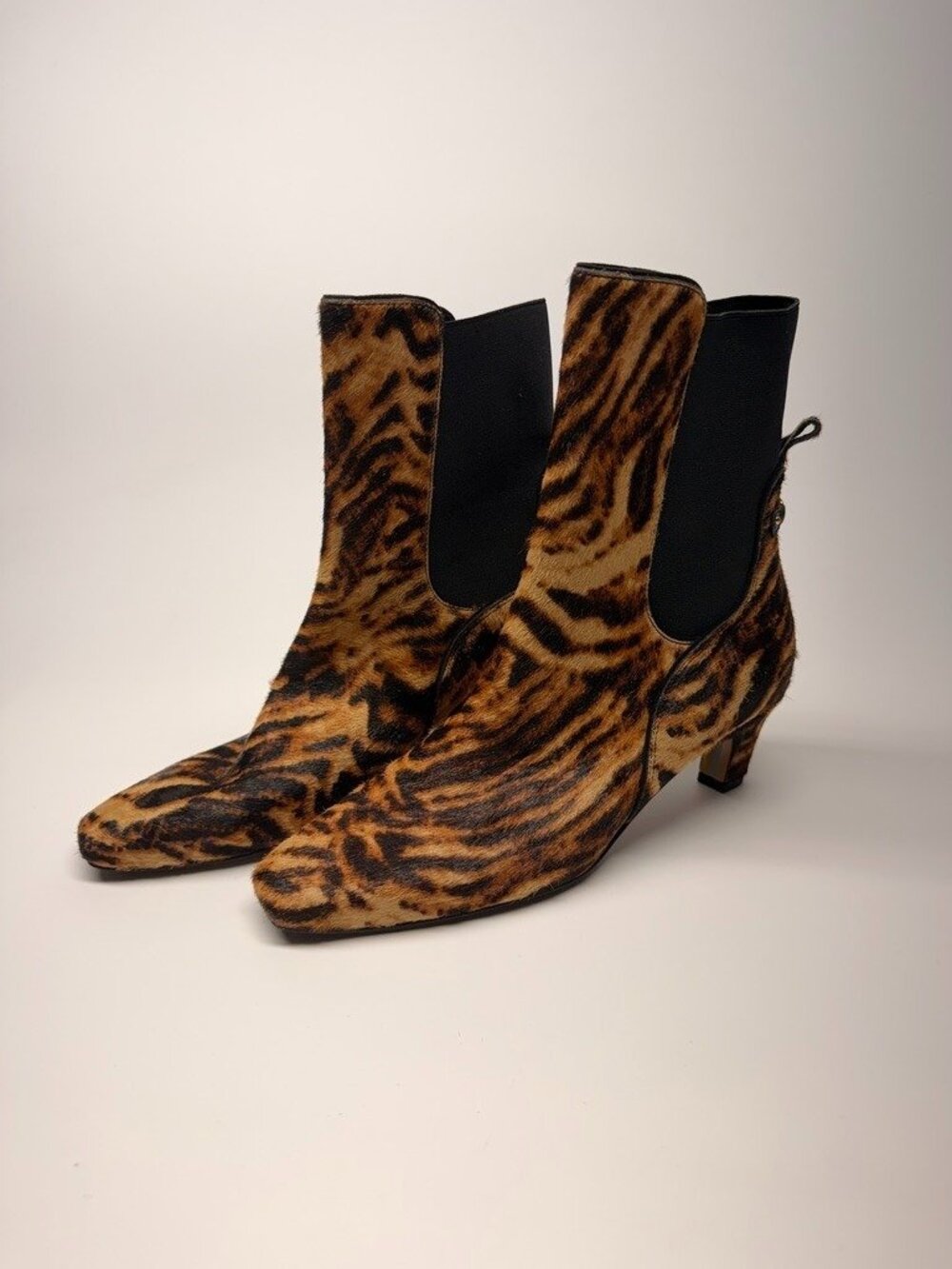 Sam Edelman Womens Margo Calf Hair Pull On Animal Pattern Boot Bootie Sz  8